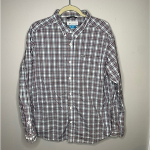 Columbia Sportswear Button Down Blue Brown White‎ Size XL